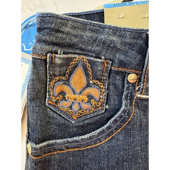 NWT Lawman Jeans Women's 1-2 Embroidered Cowgirl Western Rodeo Boot Cut Cross - Picture 9 of 11